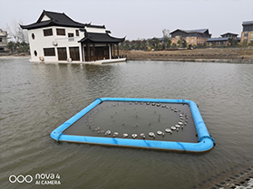 盤城葡萄莊園水池浮筒彩色噴泉2019-11-8號完工